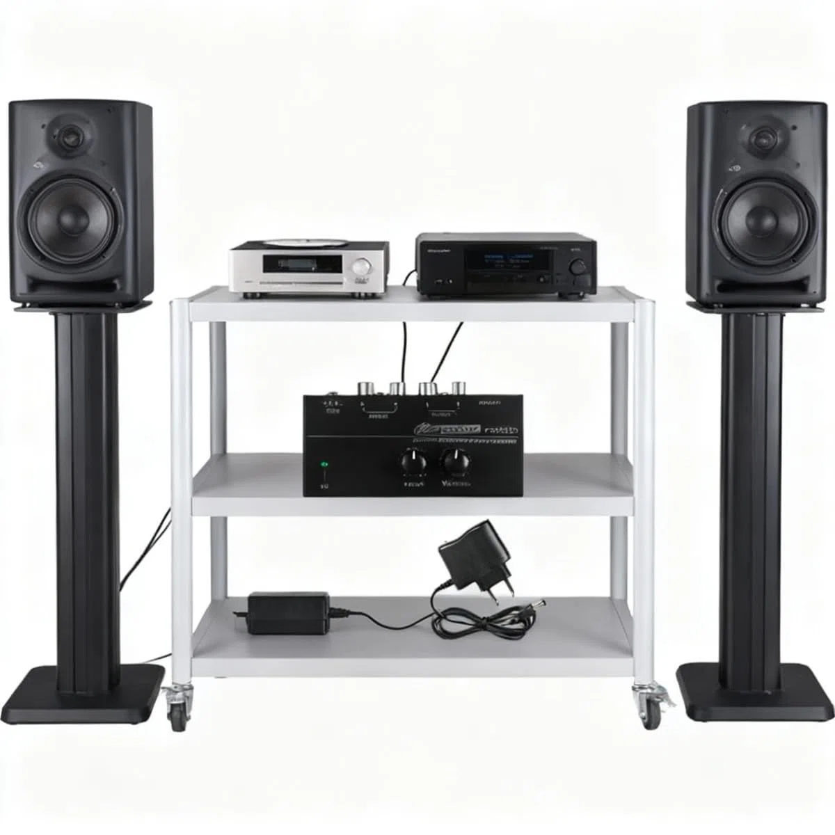 Alide PP500 Phono-Vorverstärker mit Lautstärkeregler, kompakter Audio-Vorverstärker für Plattenspieler, Heim-Audiosysteme, Schwarz