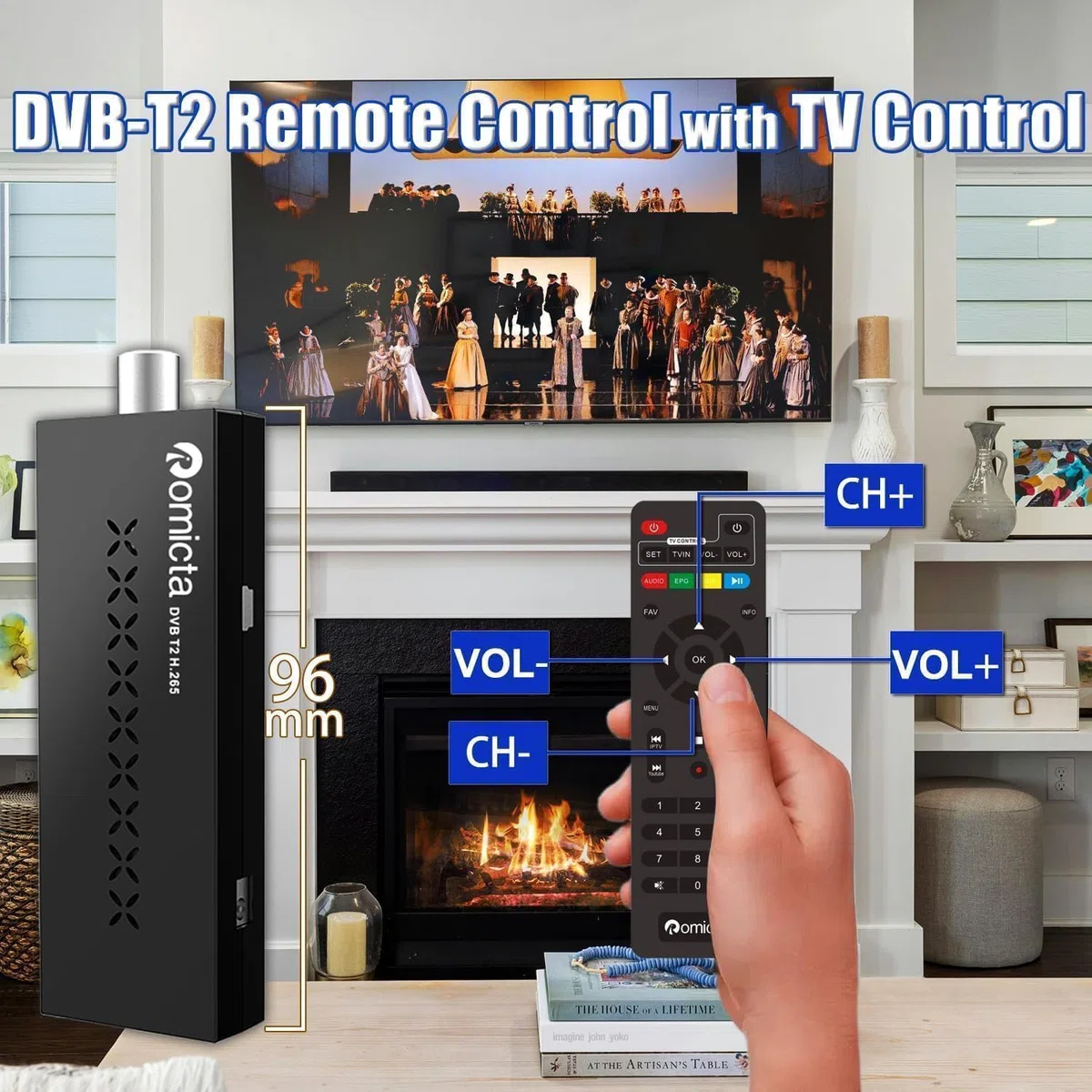 Romicta DVB-T2 Receiver 2025 & Kabel-Receiver DVB-C – H.265 HEVC FTA Full HD PVR, USB, HDMI, Digitaler Terrestrischer TV-Tuner, Full HD 1080p High Definition Digital Receiver