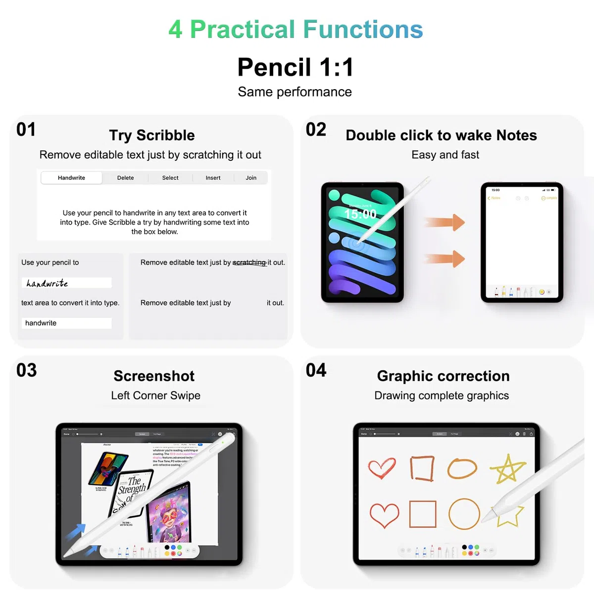 iPencil 2. Generation für ipad 2018-2025, Magnetische drahtlose Aufladung Stift für ipad Mit Handfläche Ablehnung& Neigung, Stylus Pen für iPad 6/7/8/9/10, Mini 5/6, Air 3/4/5 M2 M3, Pro 11" &12.9" M4