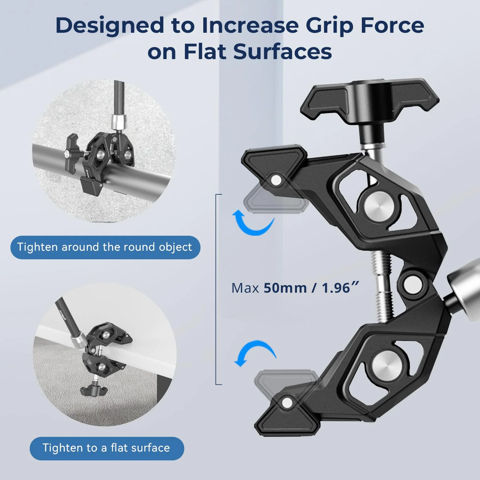 SMALLRIG Magic Arm Super Clamp, Kamerahalterung mit Superklemme, mit 1/4"-20 Schraube & Gewindebohrung für Kamera Licht Monitor Webcam Action Kamera für GoPro für Insta360, Traglast von 1,5 kg - 4454