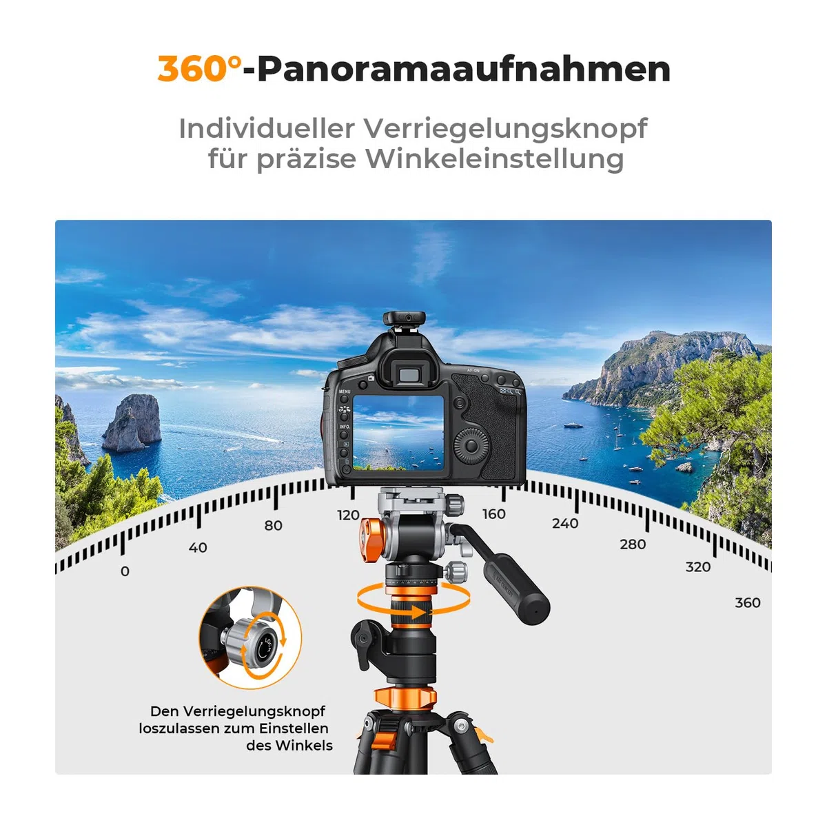 Stativkopf, K&F CONCEPT FH-03 Fluidkopf,Stativkopf für Stativ,Videokopf mit Arca-Swiss Schnellwechselplatte, Dämpfungskopf kompatibel mit DSLRs, spiegellose Kameras, Filmkameras, Belastung bis zu 5kg