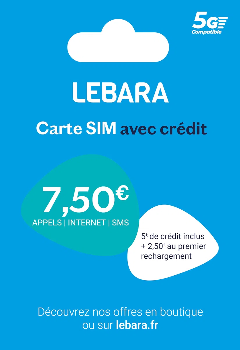 Lebara SIM Karte (Frankreich) Inkl. EUR 7,50 Gesprächsguthaben - Französische Rufnummer