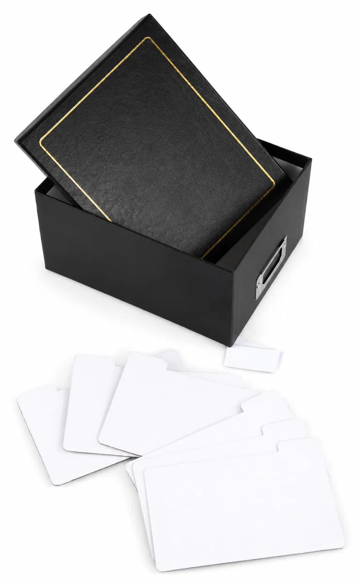 IDEAL TREND Tradition Photo Box für 700 Fotos in 10x15 cm – Fotobox mit edler Prägung: Farbe: Schwarz