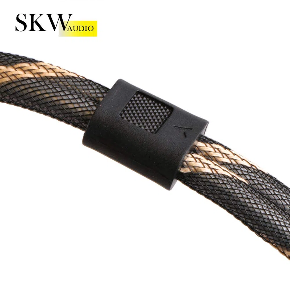 SKW Audiophiles Cinch Audio Kabel, 2 x Cinch zu 2 x Cinch Kabel mit OD 6mm Audiophile Cinch-Kabel (1M, Schwarz)