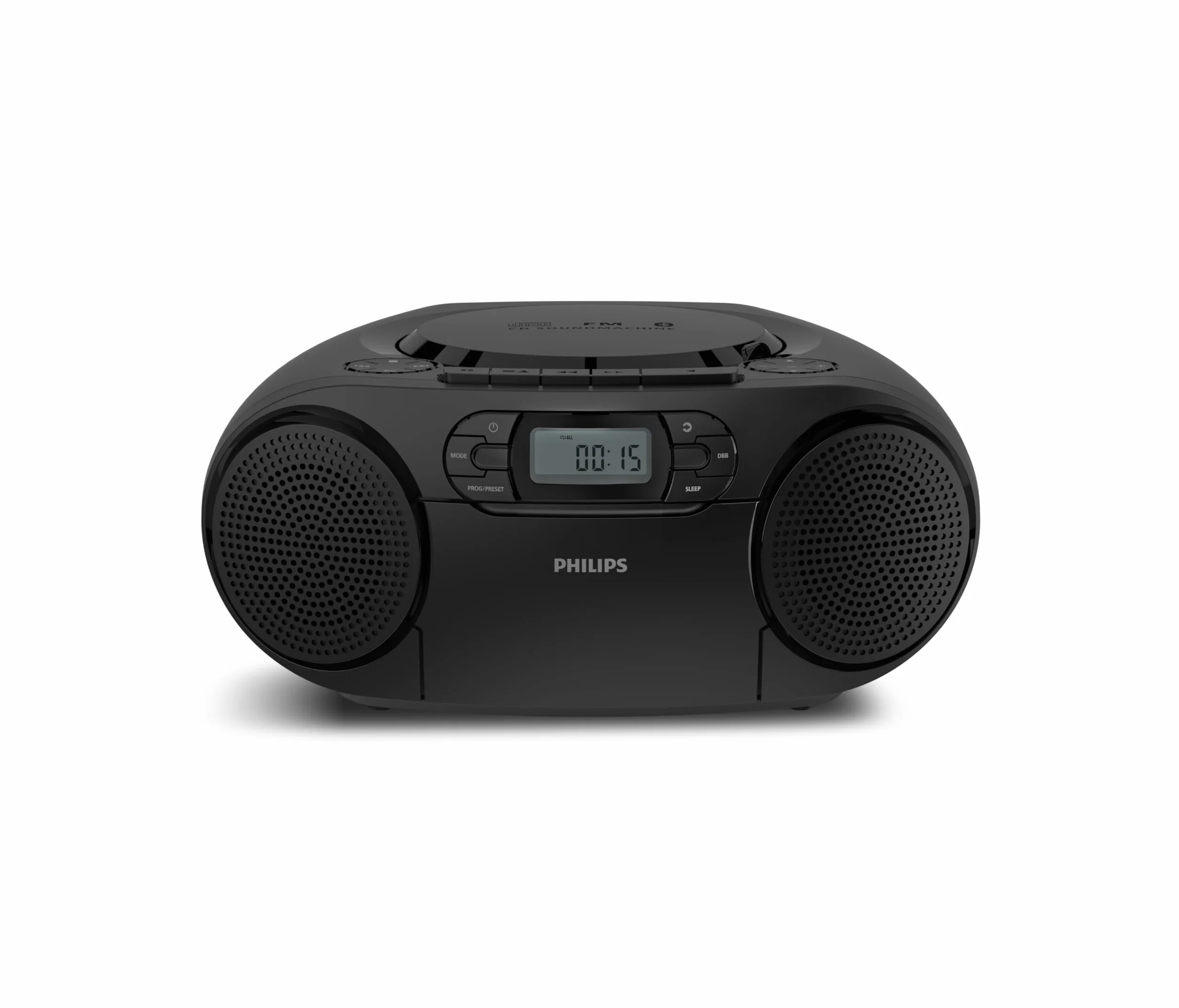 Philips Tragbare CD-Soundmaschine mit Kassettenspieler TAZ2200, DAB+/UKW-Radio, Bluetooth 6.0, USB-Wiedergabe, Audio-Eingang, Dynamische Bassverstärkung, Stereolautsprecher, Netz-/Batterieversorgung
