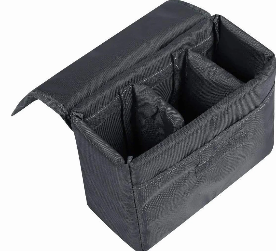 S-Zone Wasserdicht Stoßfest Praktisch Faltbar Gepolstert DSLR SLR TLR Kameraschutz Einsatz Tasche Objektiv Kamera Grau
