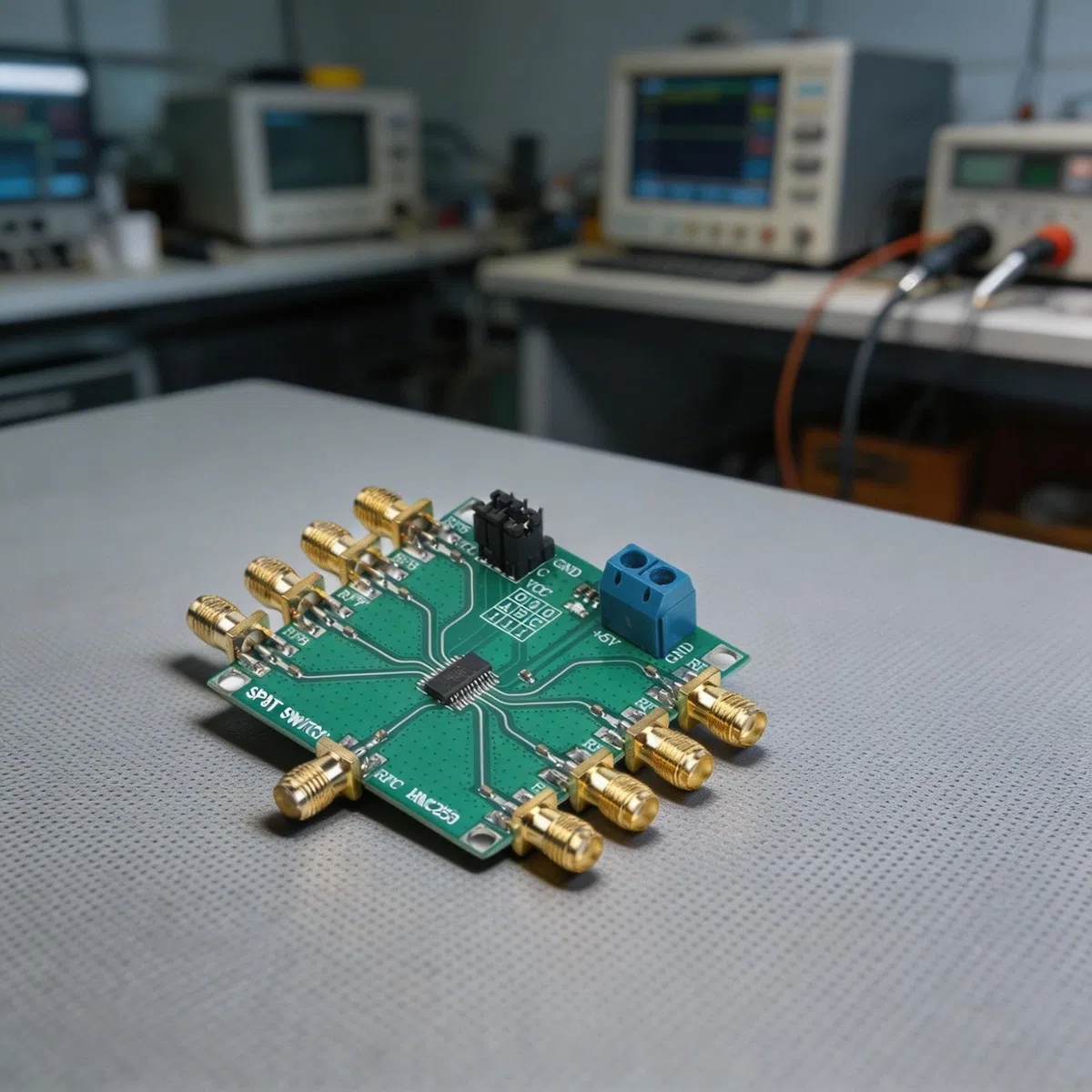 Multifunktions-HF-Schaltermodul HMC253 SP8T mit integriertem 3 6 Decoder für TTL CMOS-Steuerung DC auf 2 5 GHz für SMA-Stecker 3 V auf 5 V Netzteil