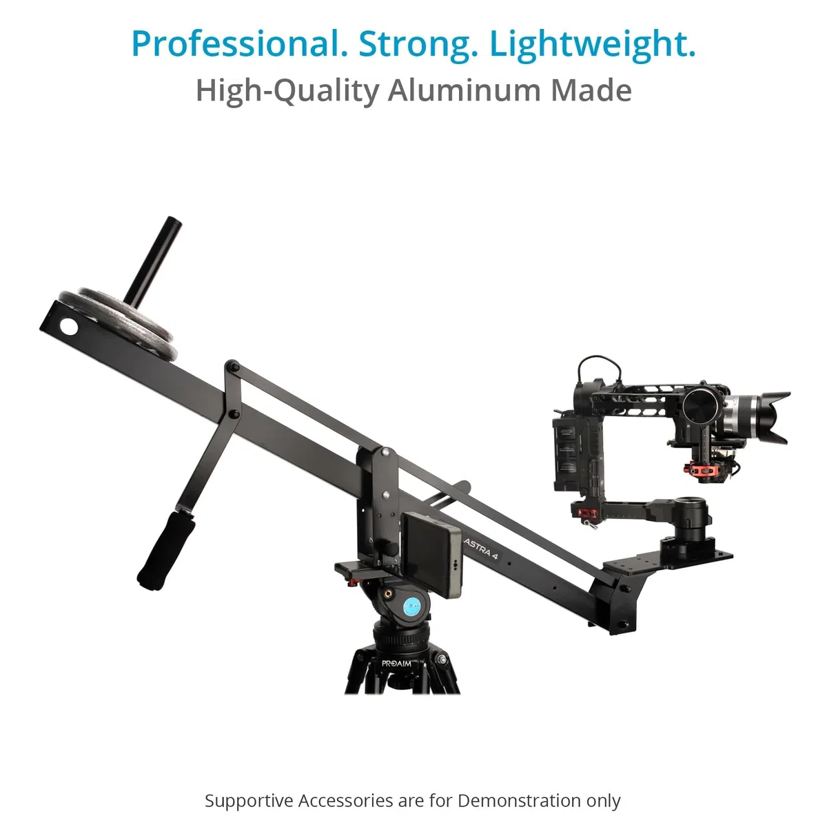 PROAIM Astra 12ft Professional Minikamera Ausleger für DSLR Videofilmkamera| robust Aber leicht, Bester Reise, Indoor/Outdoor Alukran, mit LCD-Arm + Tasche (JB-AS12-00)