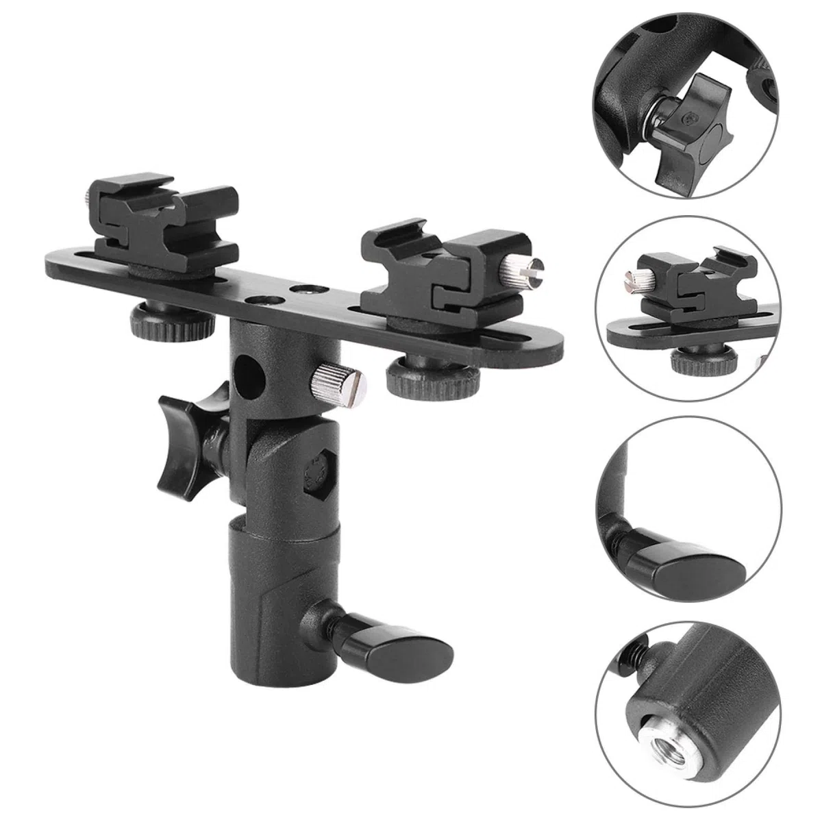 Blitzhalterung, Blitzschiene, Blitzschuh-Blitzgerät-Ständer Regenschirmhalter Lichtstativ-Halterung 1/4'' Bis 3/8'' Kompatibel Für Blitz Lichtstativ Stativ Regenschirm