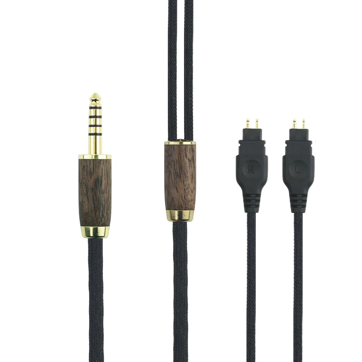 ABLET Ausgewogenes Ersatzkabel 4,4 mm, kompatibel mit Sennheiser Kopfhörern HD600, HD650, HD580, HD660S, HD58X, HD660S2, HD6XX 7N OCC silberplattiertes Kupfer, Nussbaumholzgehäuse