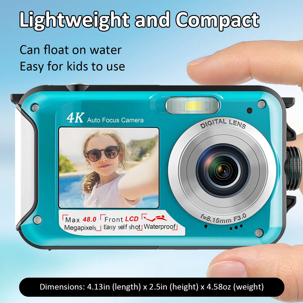 Unterwasserkamera 4K 48MP Autofokus Selfie Dual Screen wasserdichte Kamera