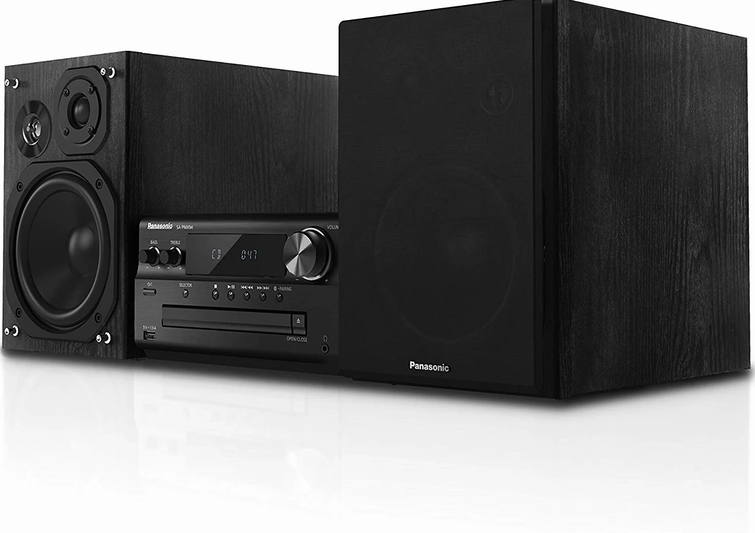 Panasonic SC-PMX94EG-K Micro HiFi System (120 W RMS, Digital DAB+, CD, UKW , Bluetooth, USB, AUX) schwarz, Einheitsgröße