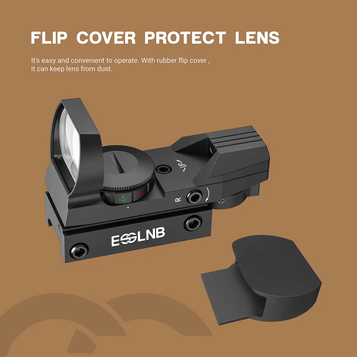 ESSLNB Red Dot Visier Scope Sight Leuchtpunktvisier für 20mm/22mm Schiene mit Montage Schutz und Tactical 4 Reticles