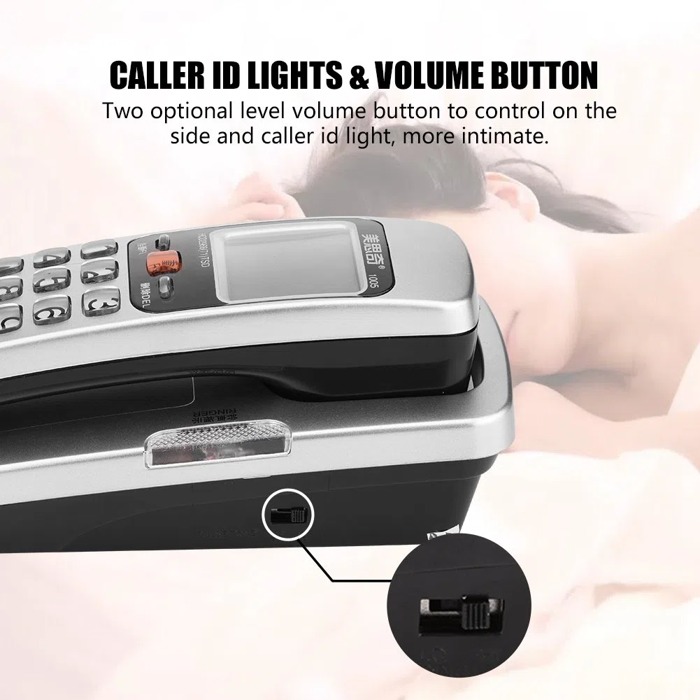 Kabelgebundenes Telefon,Tragbares an der Wand befestigtes Festnetztelefon mit Standard FSK/DTMF Display Anrufer ID, Lautsprecher, Kabel Desk Erweiterungs Station für Zuhause/Büro/Hotel(Silber)