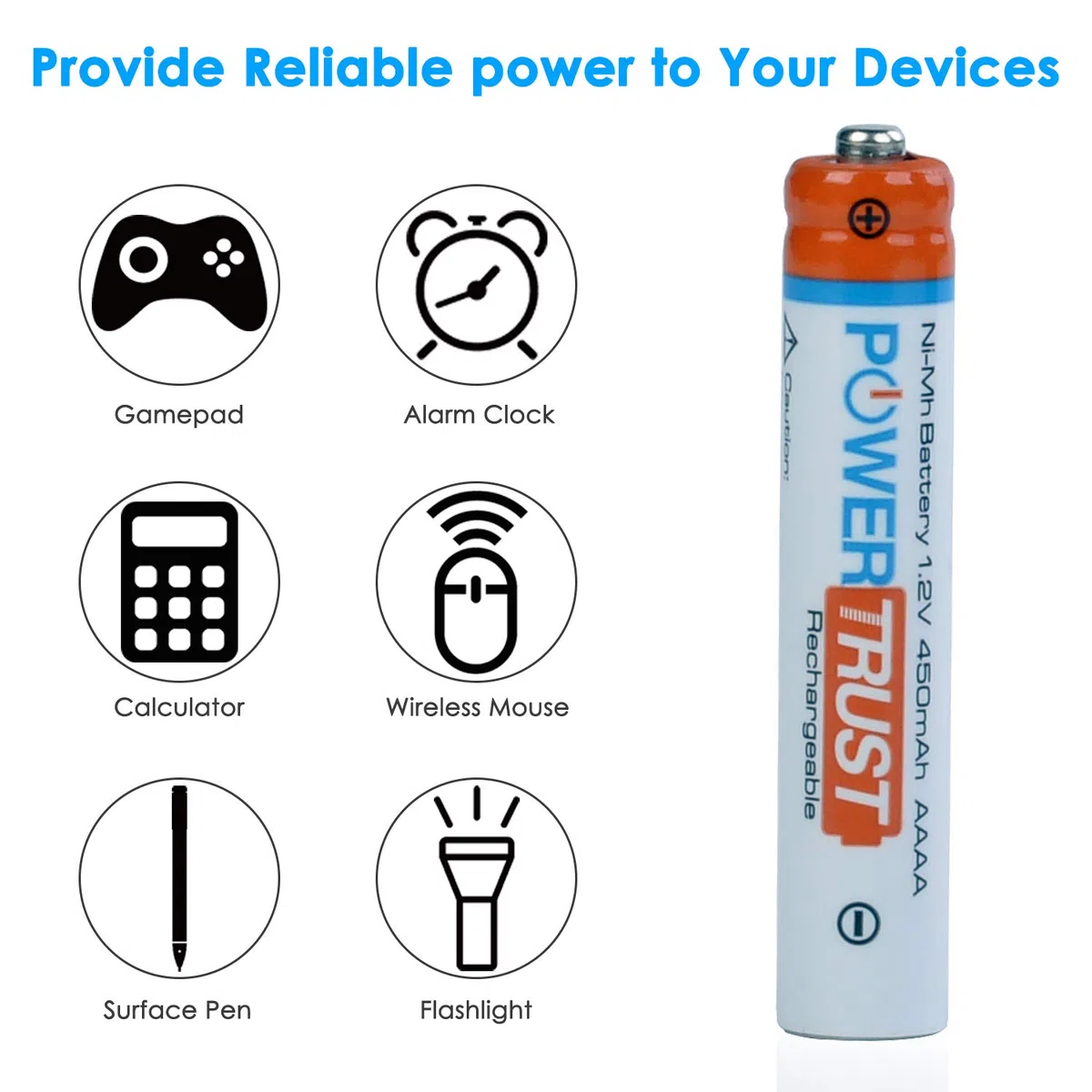 AAAA -Batterie, PowerTrust 4pcs 450mAh wiederaufladbarer Akku mit Ladegerät für Surface Pen/Stylus Pen/Surface Pro 3/4 Stift/Digital Pen MS/Touchscreen Pen