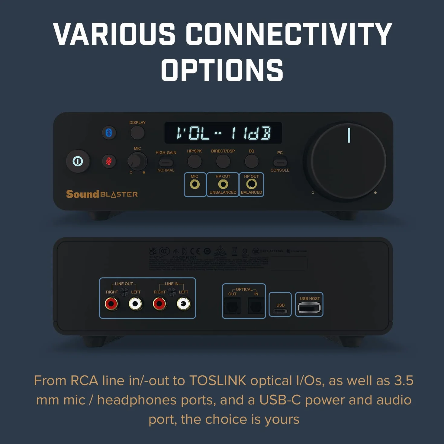 CREATIVE Sound Blaster X5 Externe hochauflösende Dual-DAC-USB-Soundkarte mit symmetrischem Xamp-Kopfhörer-Bi-Verstärker für Musikliebhaber