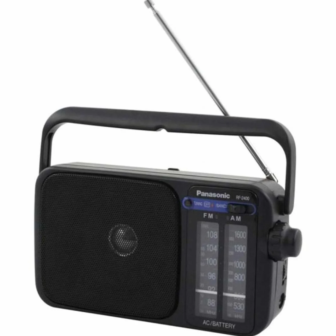 Panasonic RF-2400DEG-K Tragbares Radio mit Griff, Netz- oder Batteriebetrieb schwarz