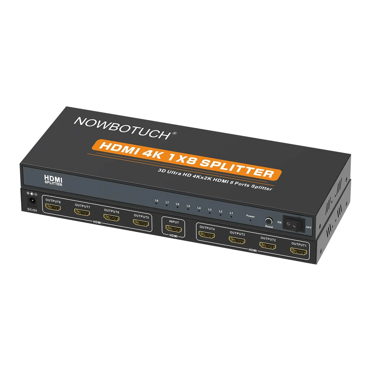 1x8 HDMI Splitter 8 Port 1 in 8 Out HDMI Switch 1 Port auf 8 HDMI Display Doppel- / spiegelbetriebener Splitter Ver 1.4 Zertifiziert für Full HD 1080P 3D-Unterstützung mit hoher Auflösung