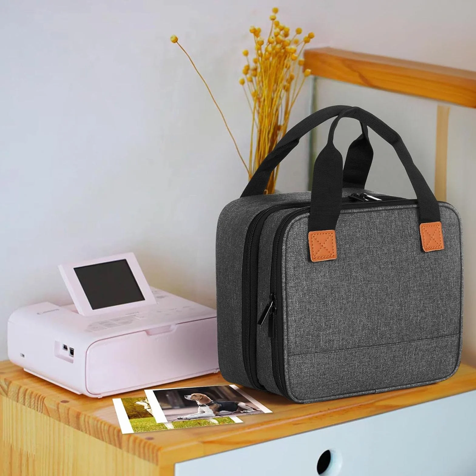 Polyester -Fotodruckerbeutel für Selphy CP1500/CP1300/CP1200 - Hülle mit Taschen und Abnehmbarem Teiler