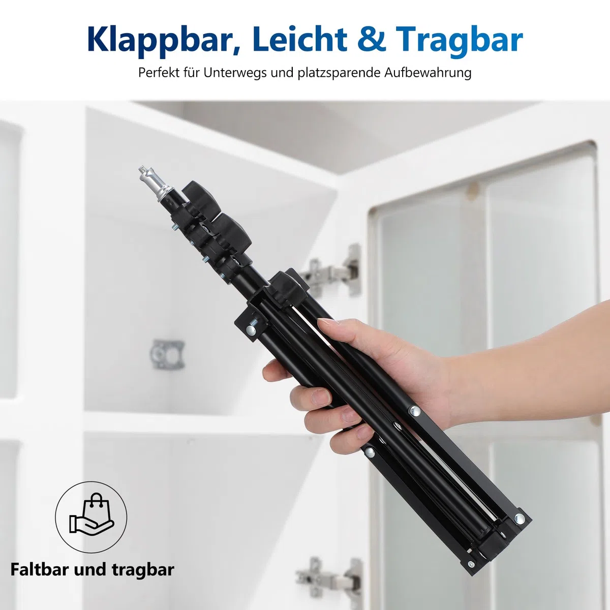 SOIMISS Beamer Ständer, Multifunktionaler Beamer Stativ mit Klappbar, Verstellbarer Höhe Von 40cm Bis 110cm, Projektor Halterung mit Klein Tablett, Laptop Ständer Tragbarer Projektorständer für Kamer