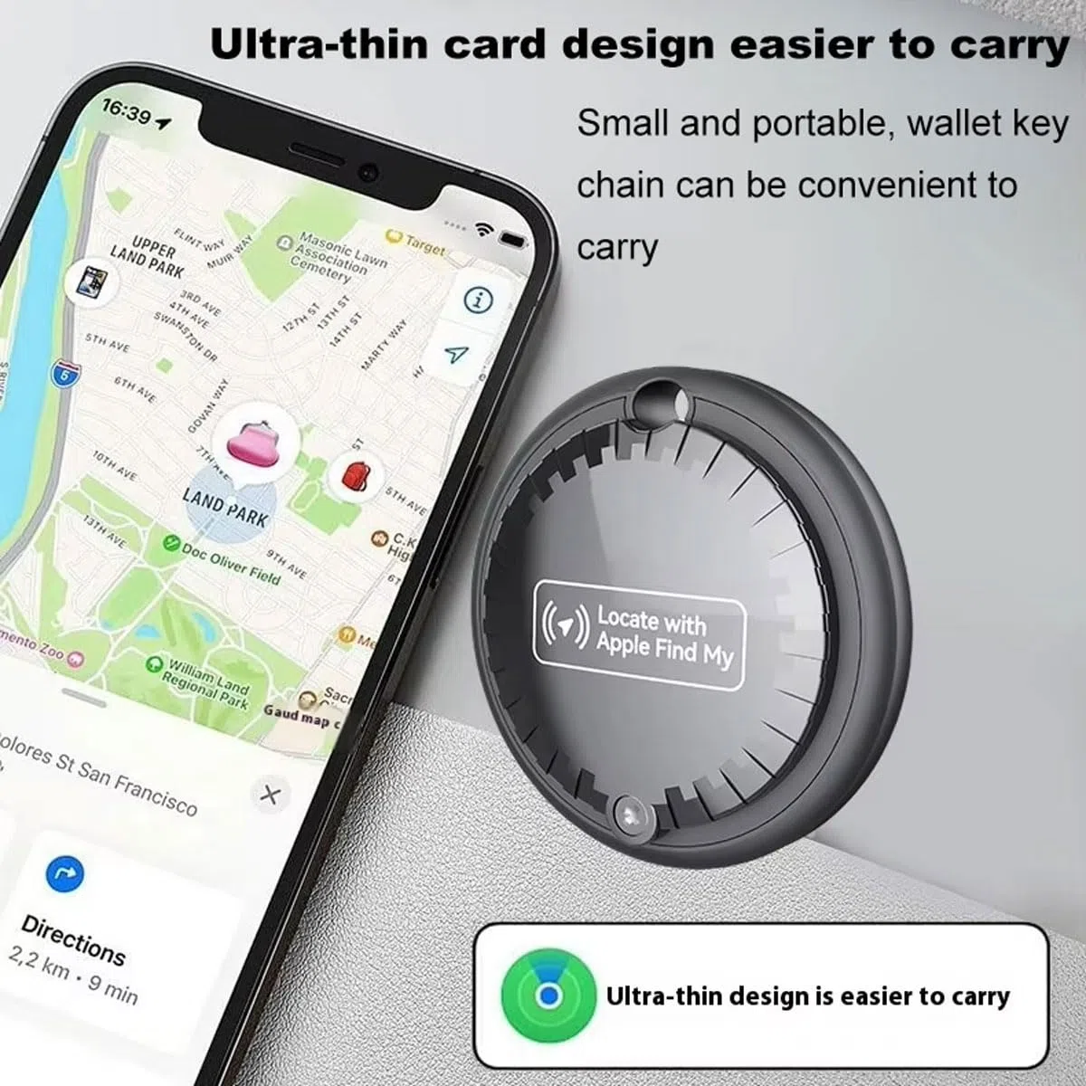 Air GPS Tracker Auto Schlüsselfinder, Smart Tag Kompatibel mit Apple Wo ist? APP (Nur iOS), Bluetooth Mini GPS Tracker für Kinder, Moto, Auto, Koffer, Hund (2)