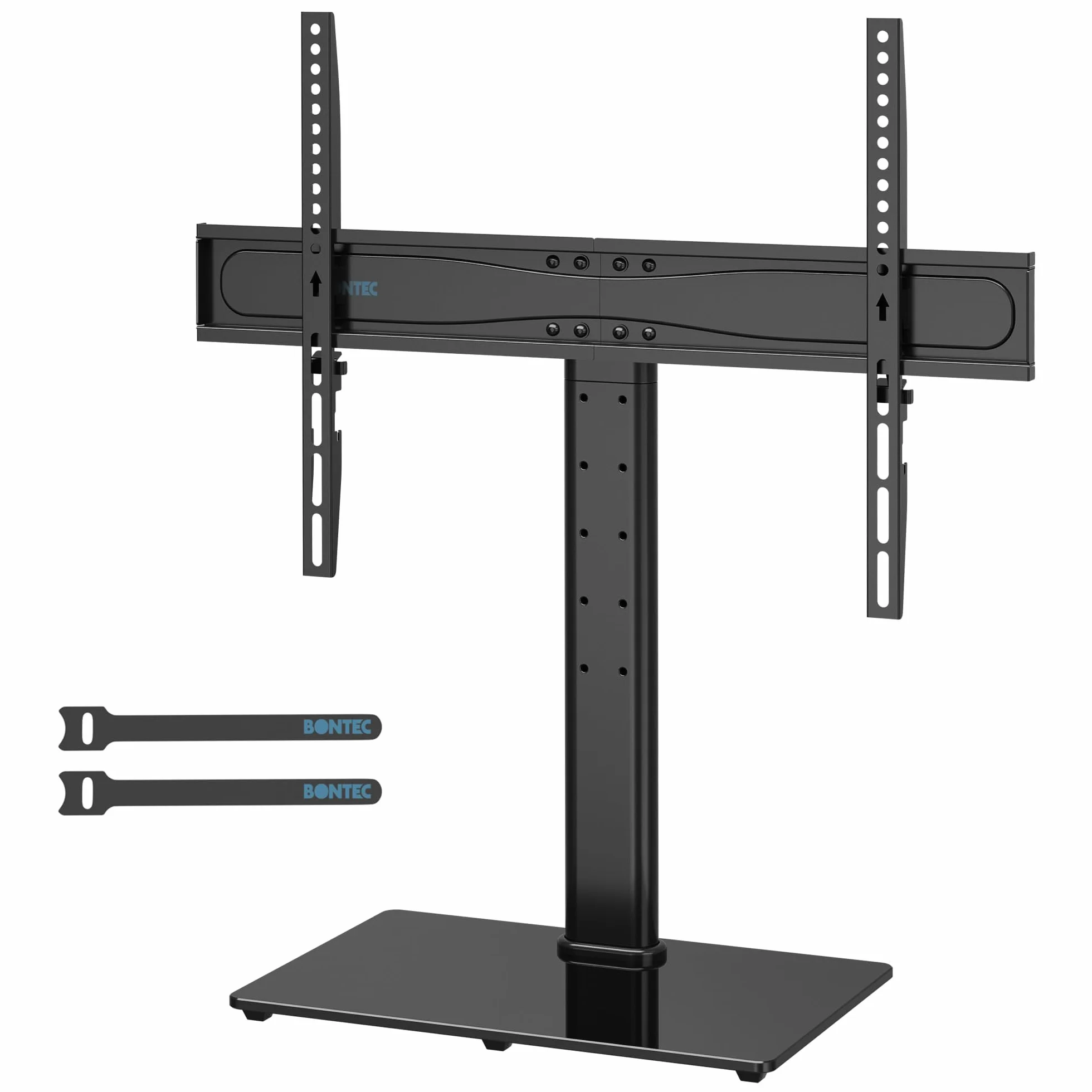 BONTEC TV Standfuss für 26-65 Zoll Fernseher, Höhenverstellbar bis 45kg, Max. VESA 600x400mm, Stabil und Universal, für LCD, LED, OLED, Plasma, Flach & Curved