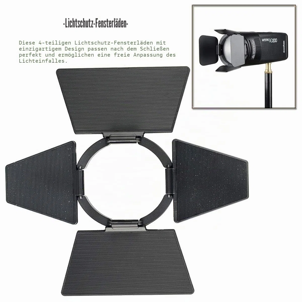 Godox AK-R1 Runder Blitzkopf Zubehör-Kit für Godox V1 Speedlight und H200R Runder Blitzkopf zu AD200 AD200pro Taschenblitz