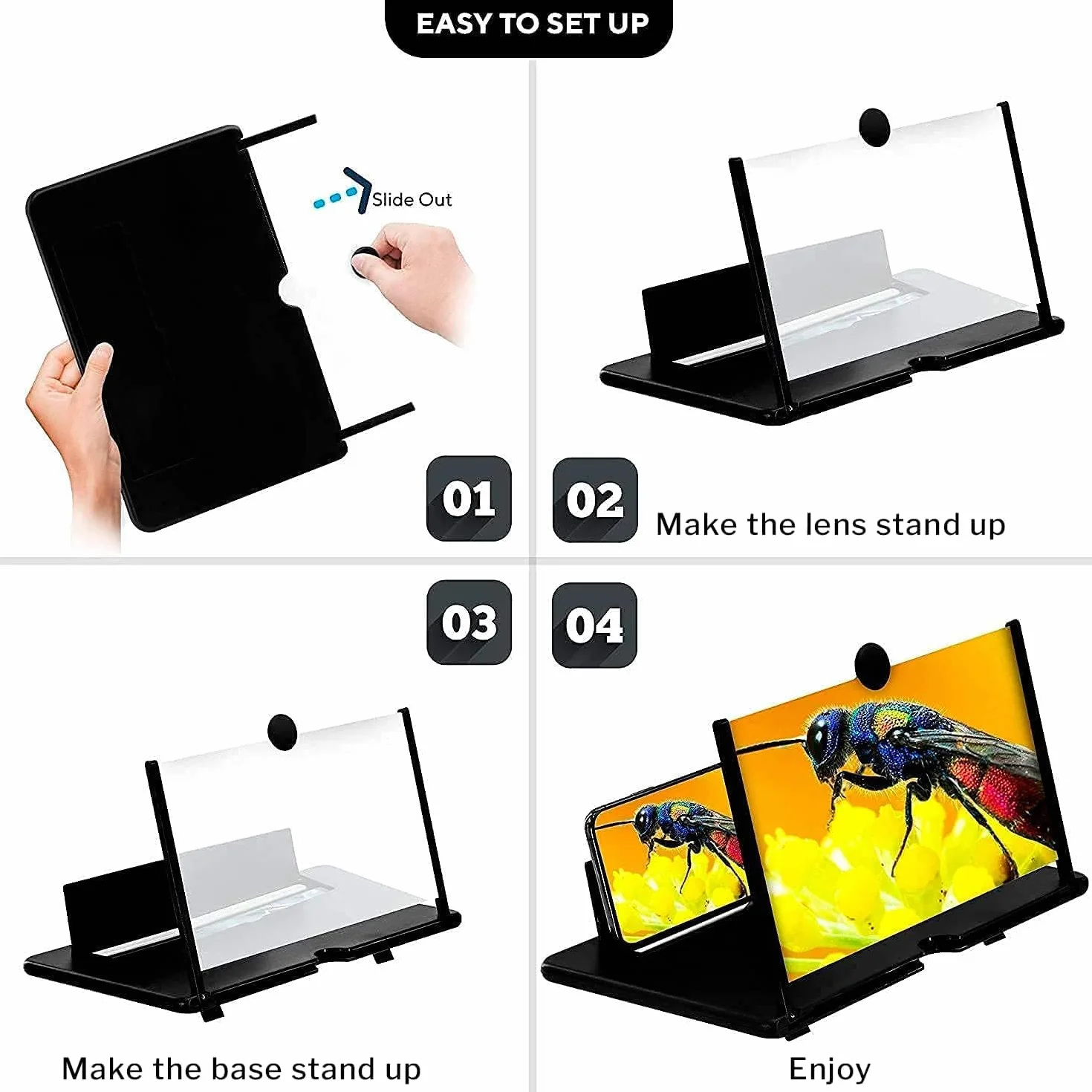 20 Zoll Bildschirmlupe für Handy, Bildschirm Lupe Handy,Handy vergrößerungs Bildschirm, vergrößerungsglas für Handy, Anti-blaulicht Bildschirmlupe für das Ansehen von Filmvideos