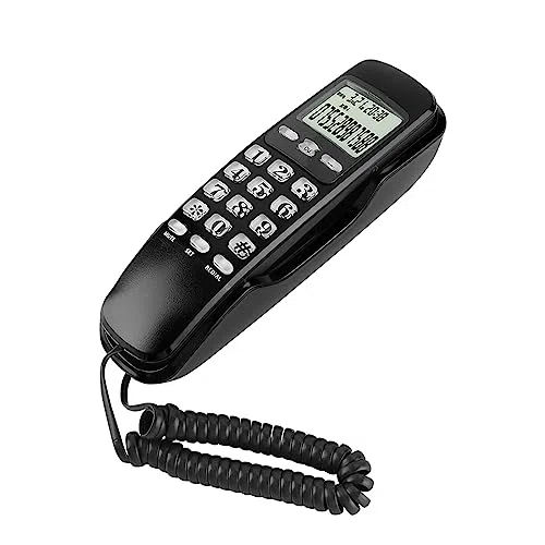 Festnetztelefon mit wandhalterung,Festnetztelefon Elektronische Appnce,Festnetz-Telefon,AnruferFestnetztelefon,Schwarz (Black)