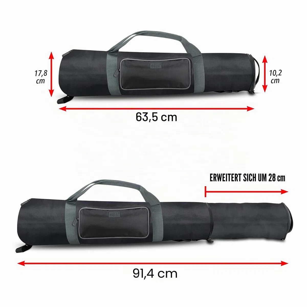 USA Gear Gepolsterte Stativ-Tasche mit erweiterbarem Fach & Zubehör Aufbewahrung. für Hama Einsteiger-Dreibeinstativ Manfrotto Stativ Hähnel SIRUI usw