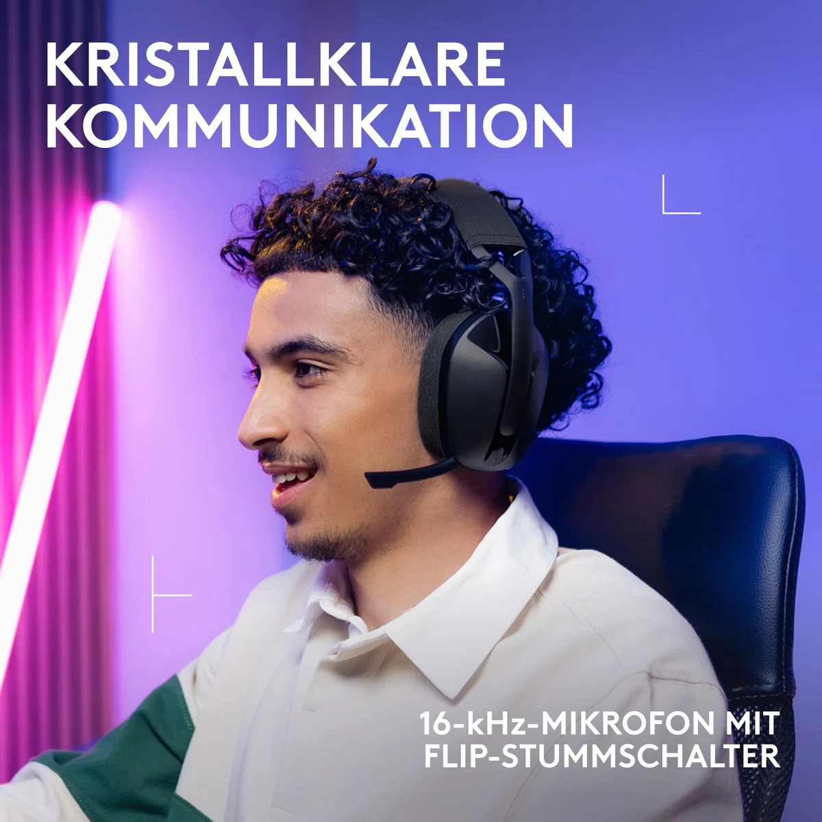 Logitech G G321 Lightspeed kabelloses Bluetooth-Gaming-Headset, dynamischer Komfort und Passform, 16-kHz-Schwingmikrofon, über 20 Std. Akkulaufzeit, PC, PS4, PS5, Nintendo Switch, Mobilgerät – Schwarz