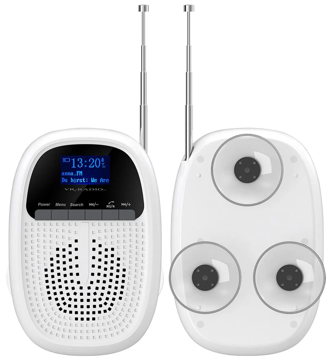VR-Radio Badradio mit Uhr: Badezimmer-Akku-Radio mit DAB+/FM, Bluetooth, Versandrückläufer (Badezimmer Radio mit Uhr, Duschradio mit, Freisprecheinrichtung)