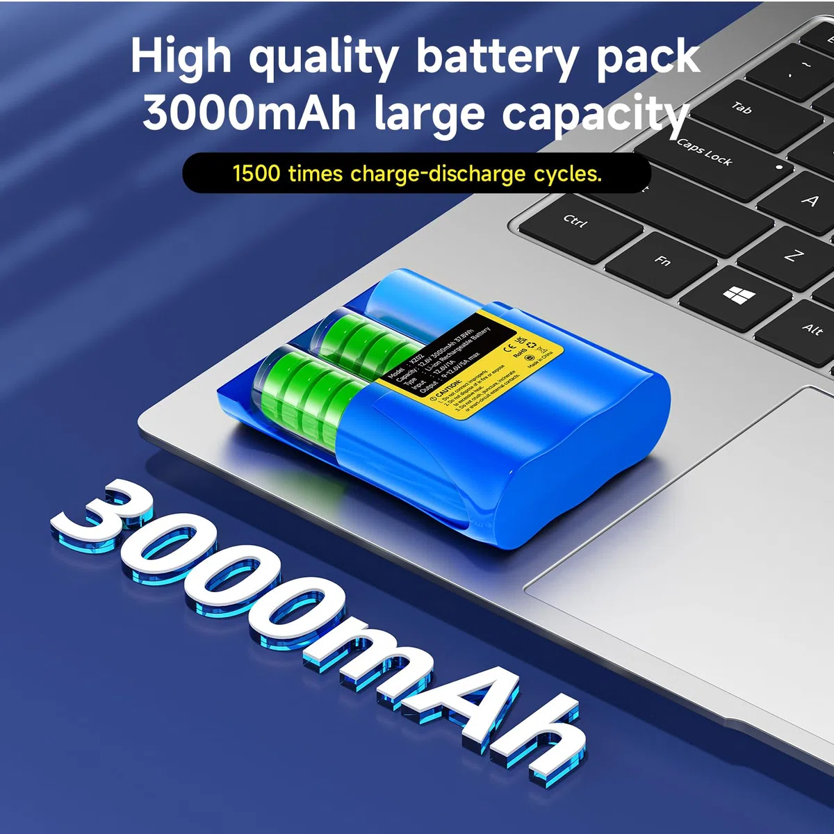 CITYORK 12.6V DC 3000mAh wiederaufladbarer Lithium-Ionen Akku für Solar Paneele, CCTV-Kameras, Camcorder, LED-Streifenlichter, MP3-Player, DIY-Projekte und mehr