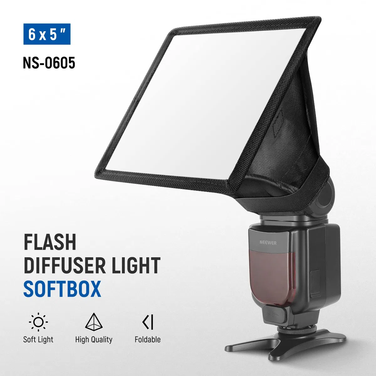 NEEWER 15x12,5 cm Speedlite Softbox Blitzlicht Diffusor für Canon 580EX II 600EX-RT, kompatibel mit YongNuo YN560 III YN560 IV, Nikon SB-900 SB-910, NEEWER TT560 TT520 TT660 und andere DSLR Blitze