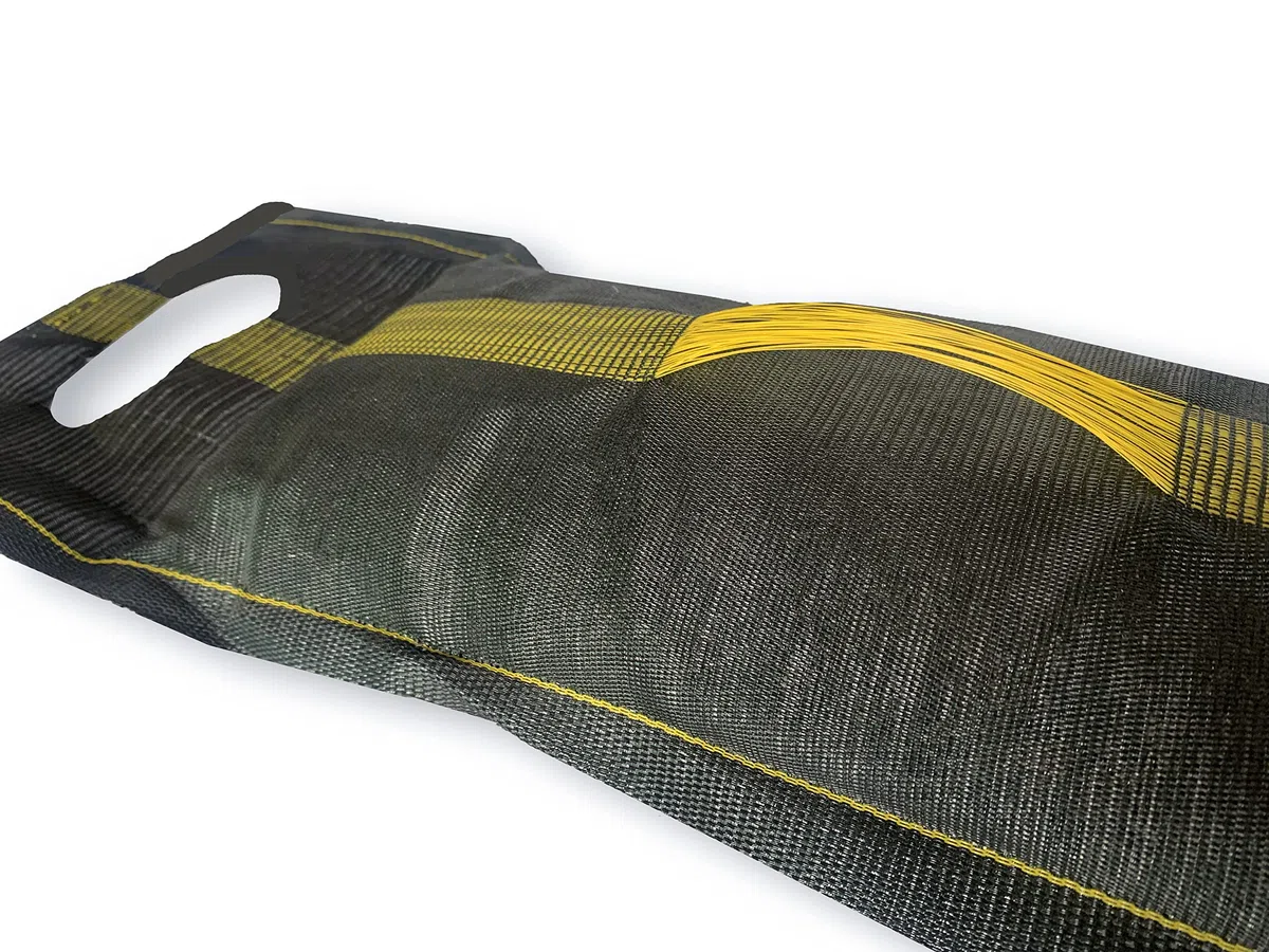 PREMIUM 10 Stück Sandsäcke zum befüllen, geeignet für Hochwasserschutz 25x100cm mit Zugband, Tragegriff und 2x Tragelaschen, Silosandsäcke, Silosack, Sandsack mit UV-stabilem Monofilgewebe