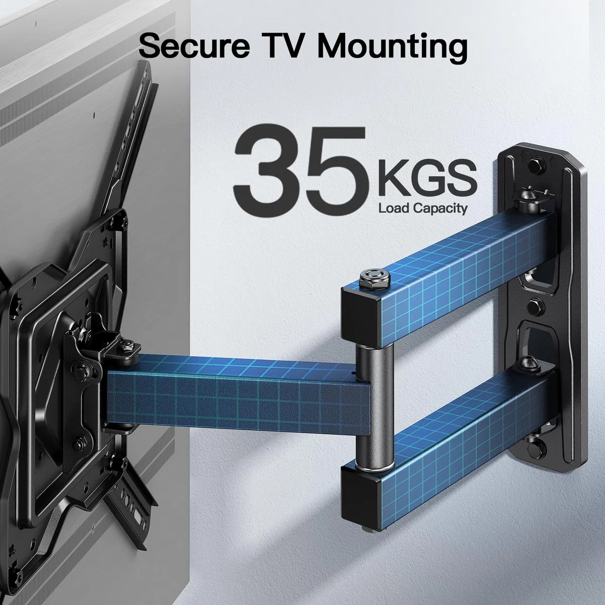 PERLESMITH TV Wandhalterung Schwenkbar Neigbar Wandhalterung Fernseher für 26-60 Zoll Flach & Curved Fernseher oder Monitor bis zu 35kg, TV Halterung Max.VESA 400x400mm