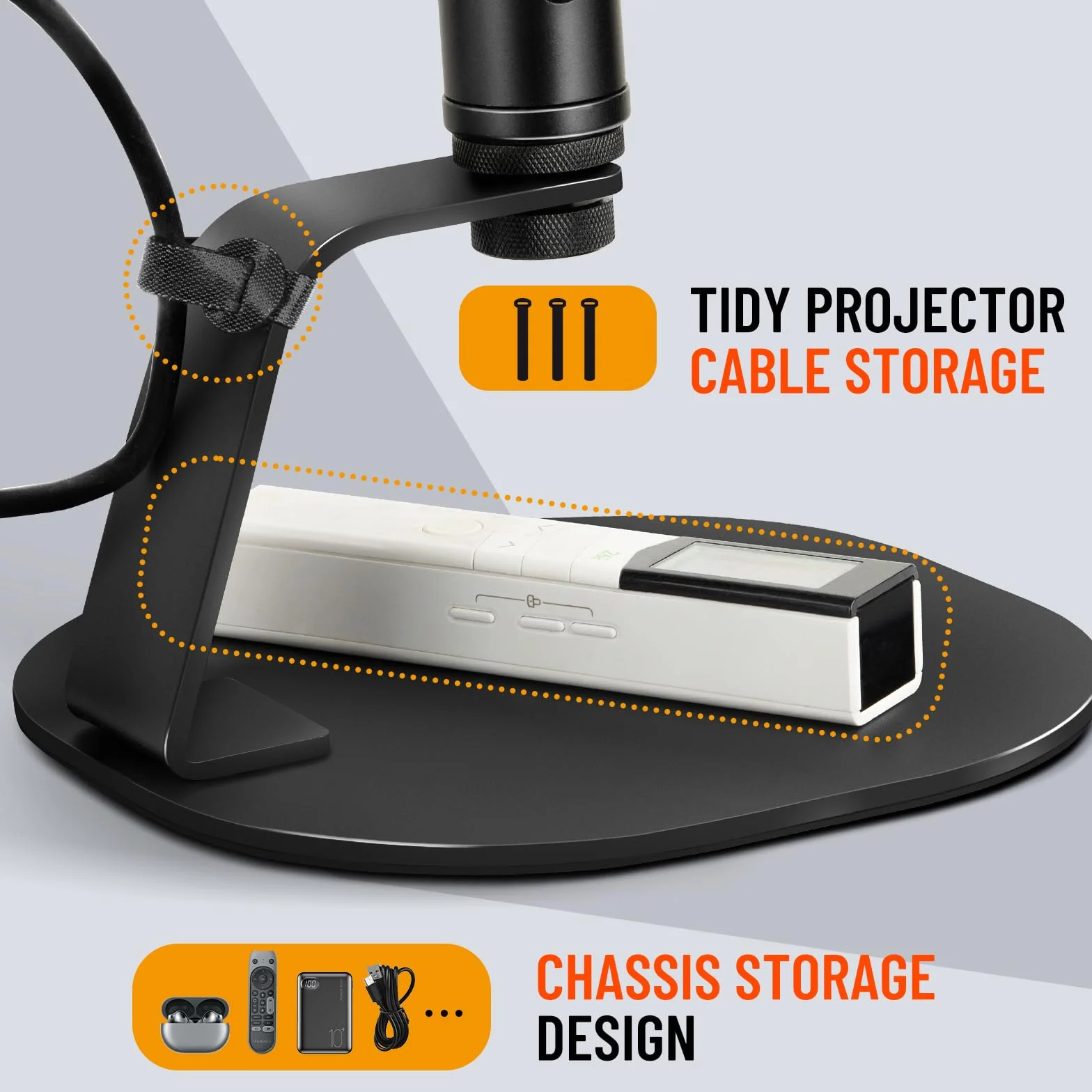 CAHAYA Desktop Projektorständer 1/4'' Schraube Schnittstelle - Multi-Winkel Tisch Beamer Ständer Tragfähigkeit von 5 kg mit Rutschfestes Fahrgestell für Mini-Projektoren Kamera Monitor - CY00375-1
