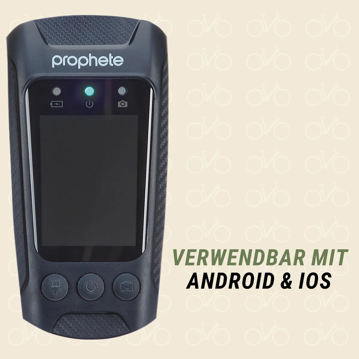 Prophete Fahrrad Dashcam – 4K 30 fps Video, 20 MP Fotos, Front- & Rückfahrkamera, 4,5 Std. Aufnahmezeit, App-Steuerung für iOS & Android, robuste Lenkerhalterung, USB-C Ladefunktion