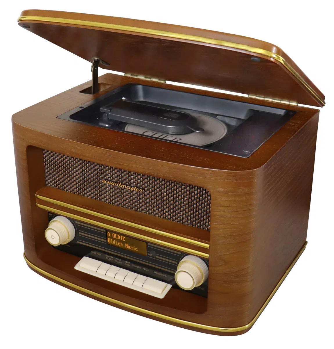 Soundmaster NR961 Nostalgie Stereoanlage mit CD-Player MP3 DAB+ Digitalradio USB Bluetooth Streaming AUX-IN Equalizer Retro Kompaktanlage Fernbedienung