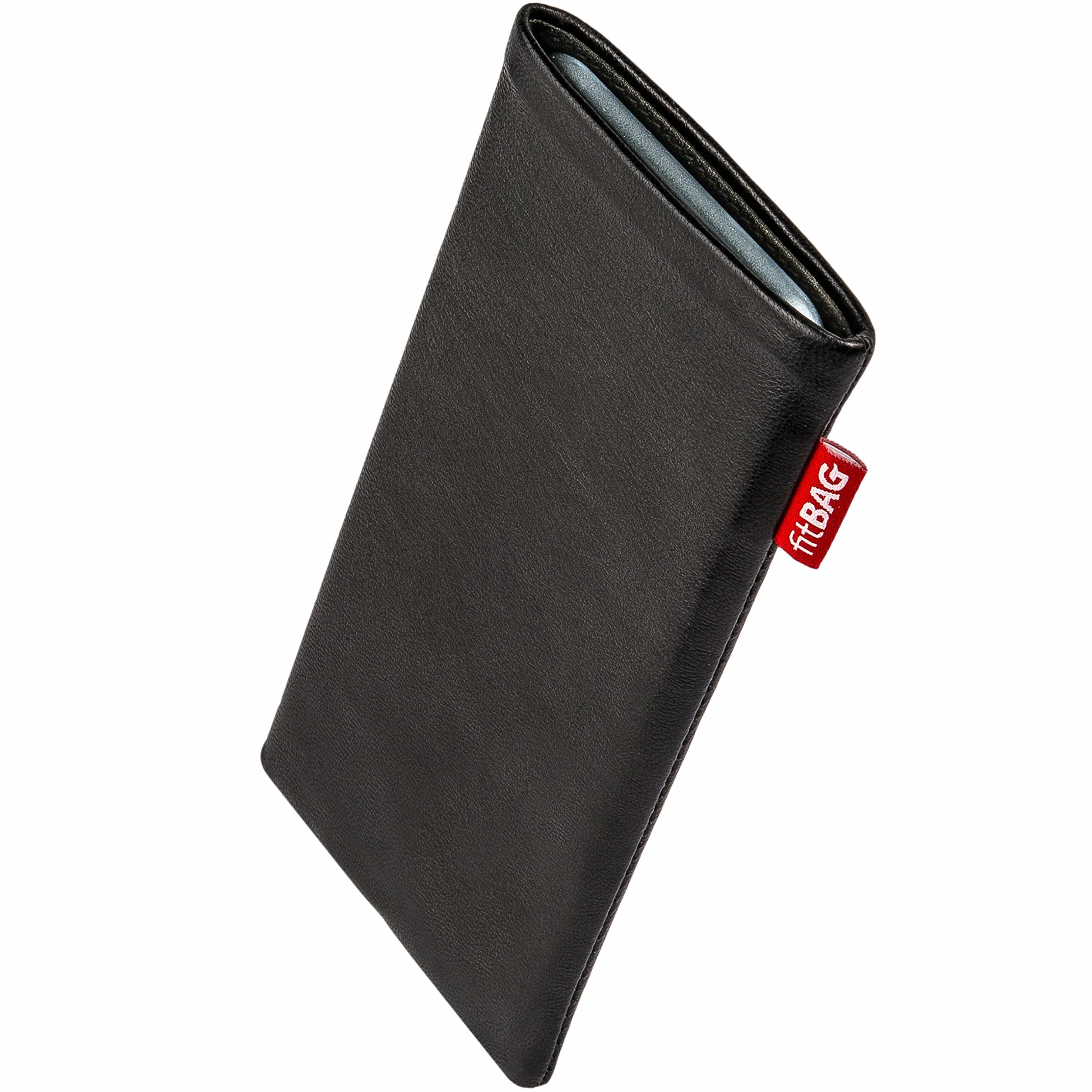 fitBAG Beat Schwarz Handytasche für Apple iPhone Air / 17 Air Tasche aus Echtleder Nappa mit Microfaserinnenfutter | Hülle mit Reinigungsfunktion | Made in Germany