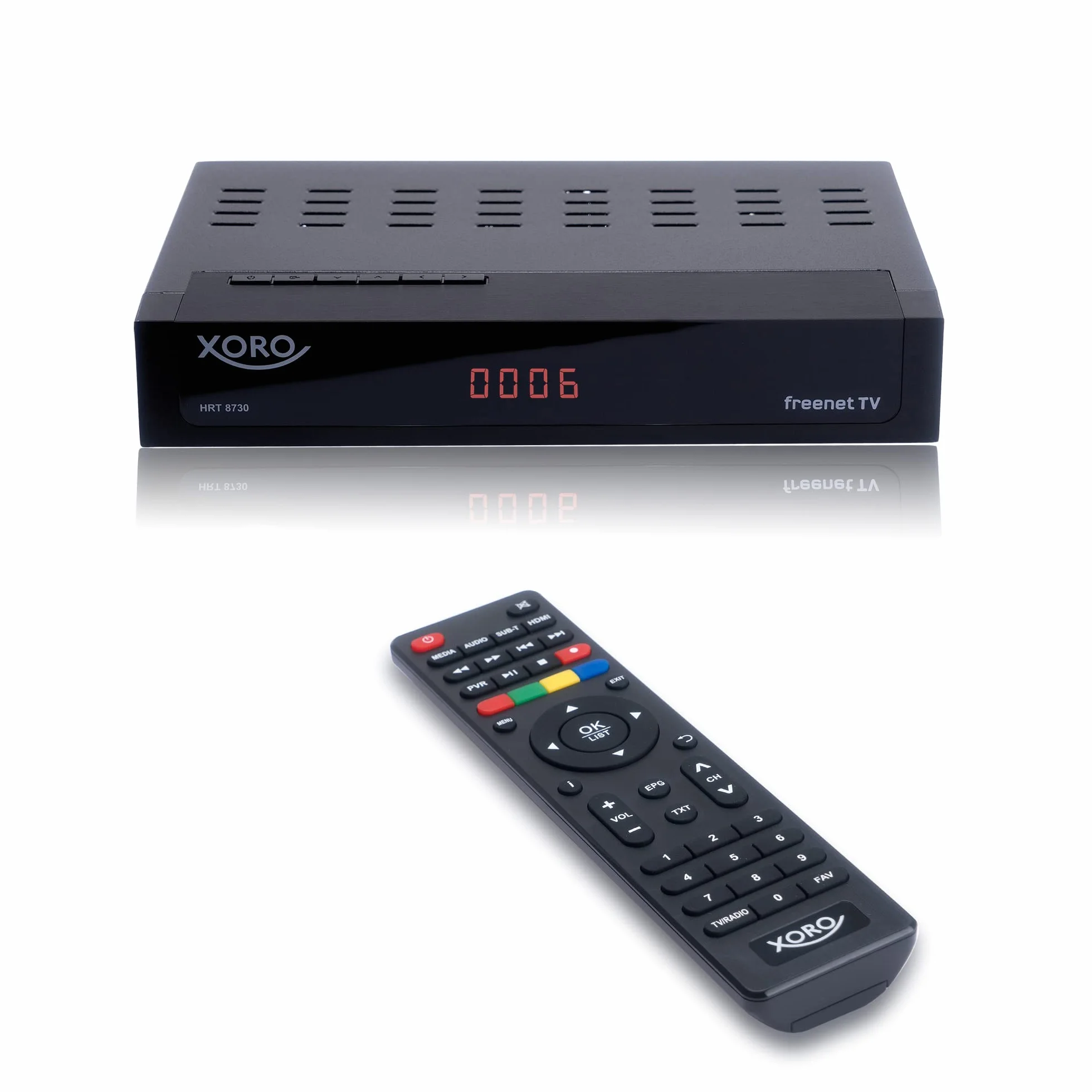 Xoro HRT 8730 DVB-C Kabelreceiver mit USB 2.0 Mediaplayer, PVR Ready, Timeshift, für alle Kabelnetze geeignet, schwarz