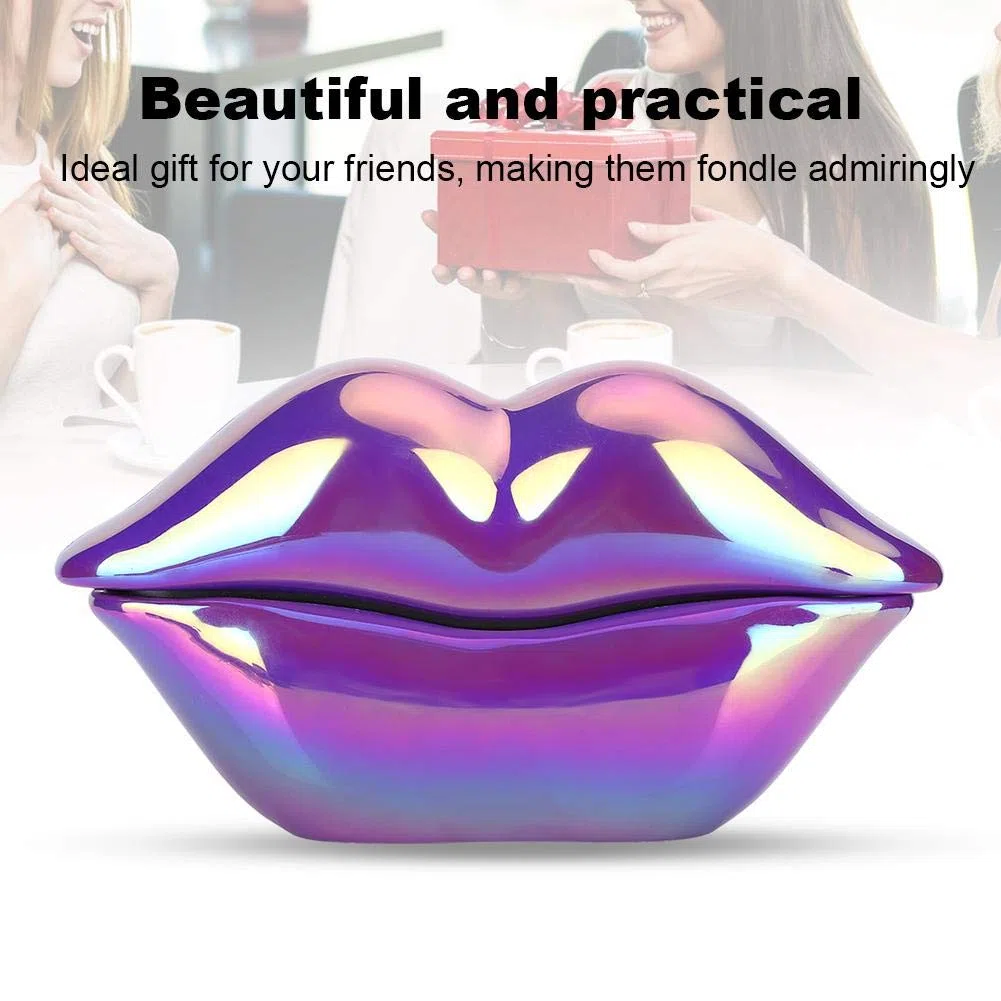 Festnetztelefon zu Hause, Creative Purple Lips Shape Desktop-Festnetz, Elektroplatten-Kabel-Telefone im europäischen Stil, neuartiges tragbares Telefon mit Nummernspeicher für das Home Office