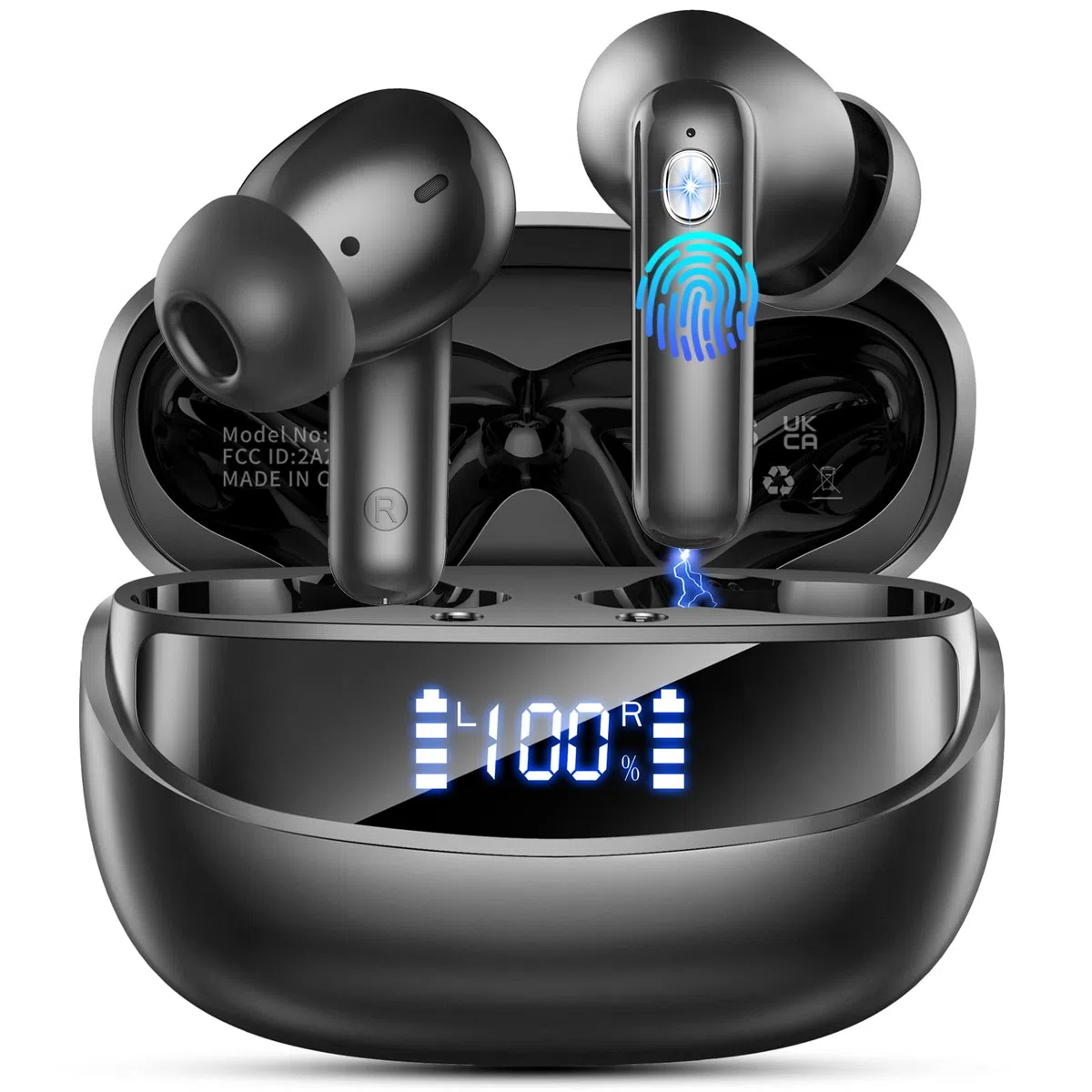 Bluetooth Kopfhörer, 2026 Kopfhörer Kabellos Bluetooth 5.4 HiFi Stereo, 56 Std Spielzeit In Ear Kopfhörer mit 6 ENC Noise Cancelling Mics, IP7 Wasserdicht Kabellose Kopfhörer, Ohrhörer mit LED-Anzeige