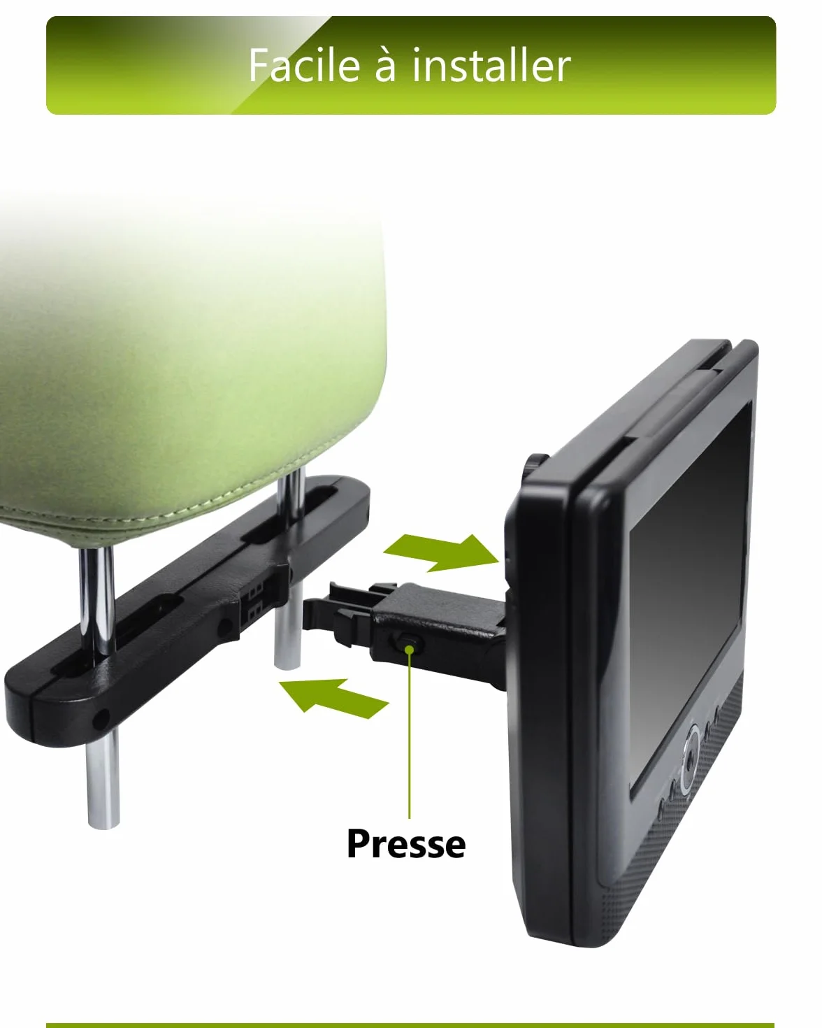 Kopfstützen-Montagevorrichtungen, verstellbare Halterung für DVD-Player mit Doppelbildschirm für Kopfstütze, 2 Halterungen für DVD-Player mit Doppelbildschirm