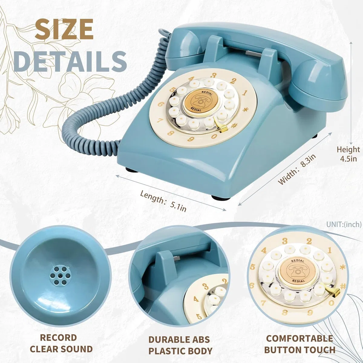 Audio Gästebuch Hochzeit Telefon (Blau + Schild)