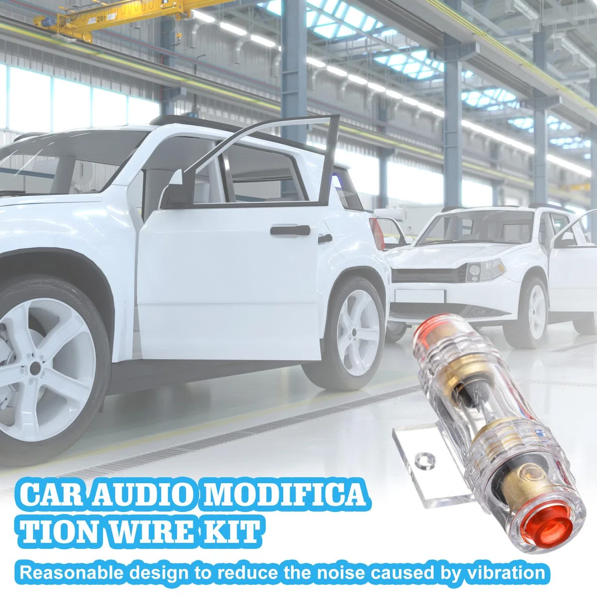 Kfz Verstärker Kabelsatz Subwoofer Kabel: HOMURY 10GA Endstufe Auto Anschluss Set, Endstufen-Anschluss-Set 25mm², Audio Subwoofer Sicherungshalter Gabelkabelschuhen Kabelbinder mit Sicherung