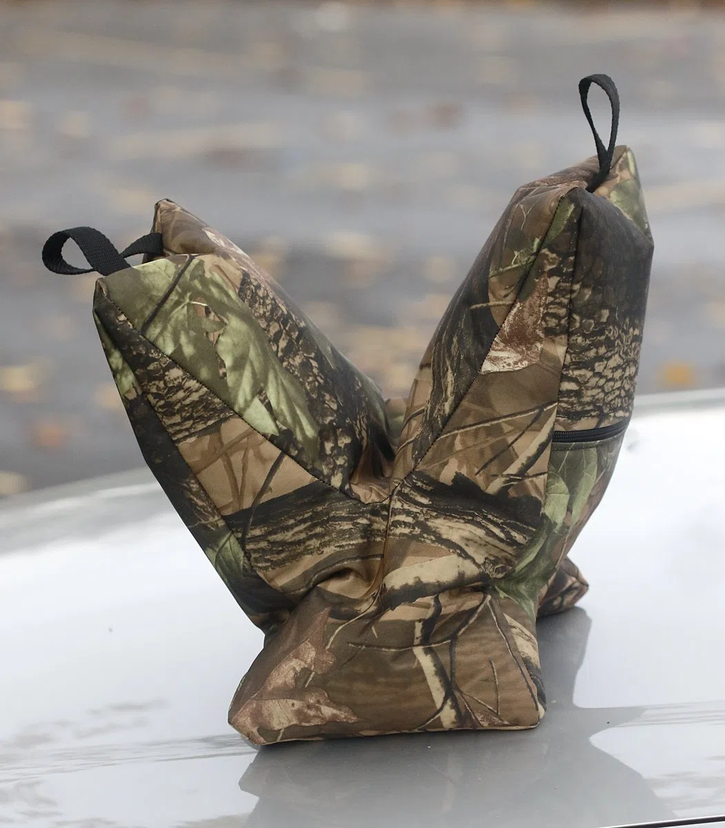 Grappler Kamera Bohnensack, Blattmuster, filled Polystyrene, Große U-förmige Tasche für die Tele- objektive zum Fotografieren aus einem Auto, Diese Tasche kommt mit Polystyrol vorgefüllt, wasserdicht