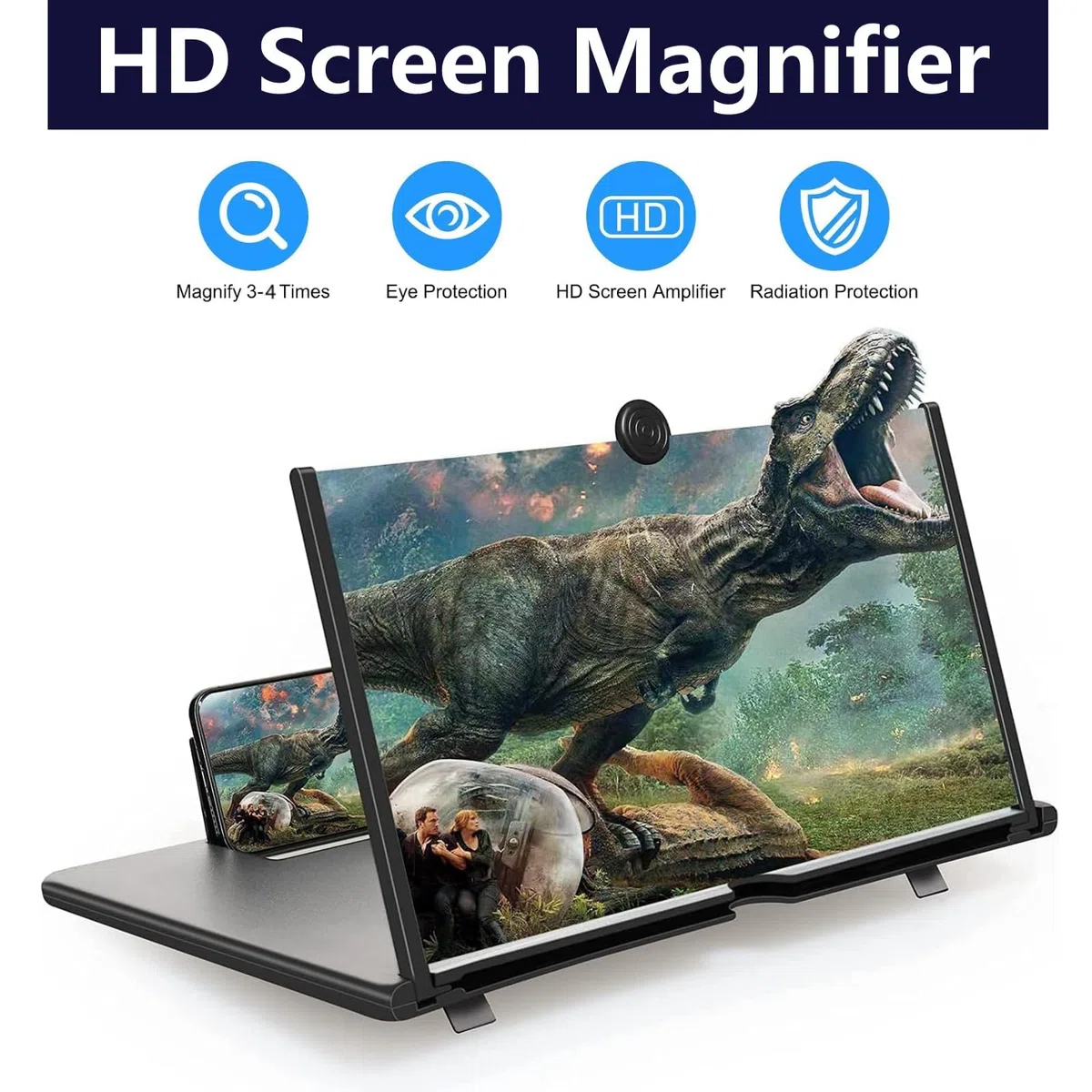 Handy Lupe 18 Zoll, Bildschirmlupe Handy, für 3D Bildschirm Vergrößerungsglas für das Ansehen von Filmvideos, für alle Smartphones