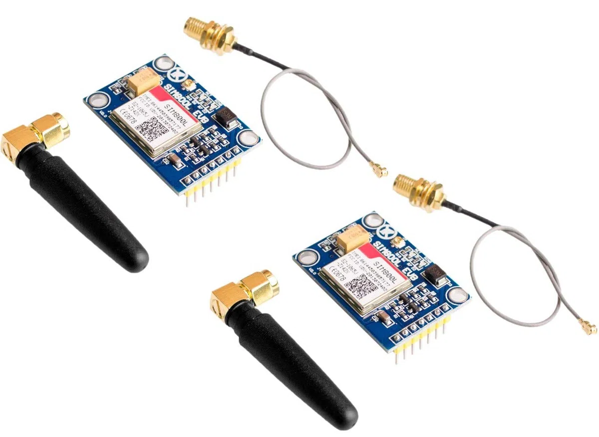 2 Stück SIM800L V2.0 5V Wireless GSM GPRS MODUL Quad-Band mit Antennenkabelkappe