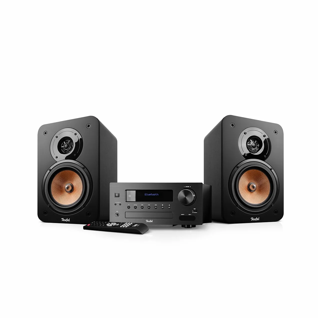 Teufel Ultima 20 Kombo 2 - HiFi Stereo Kompaktanlage mit CD und Bluetooth, USB, DAB+ Digitalradio, FM Radio, Musikstreaming, Bassreflex (Schwarz)